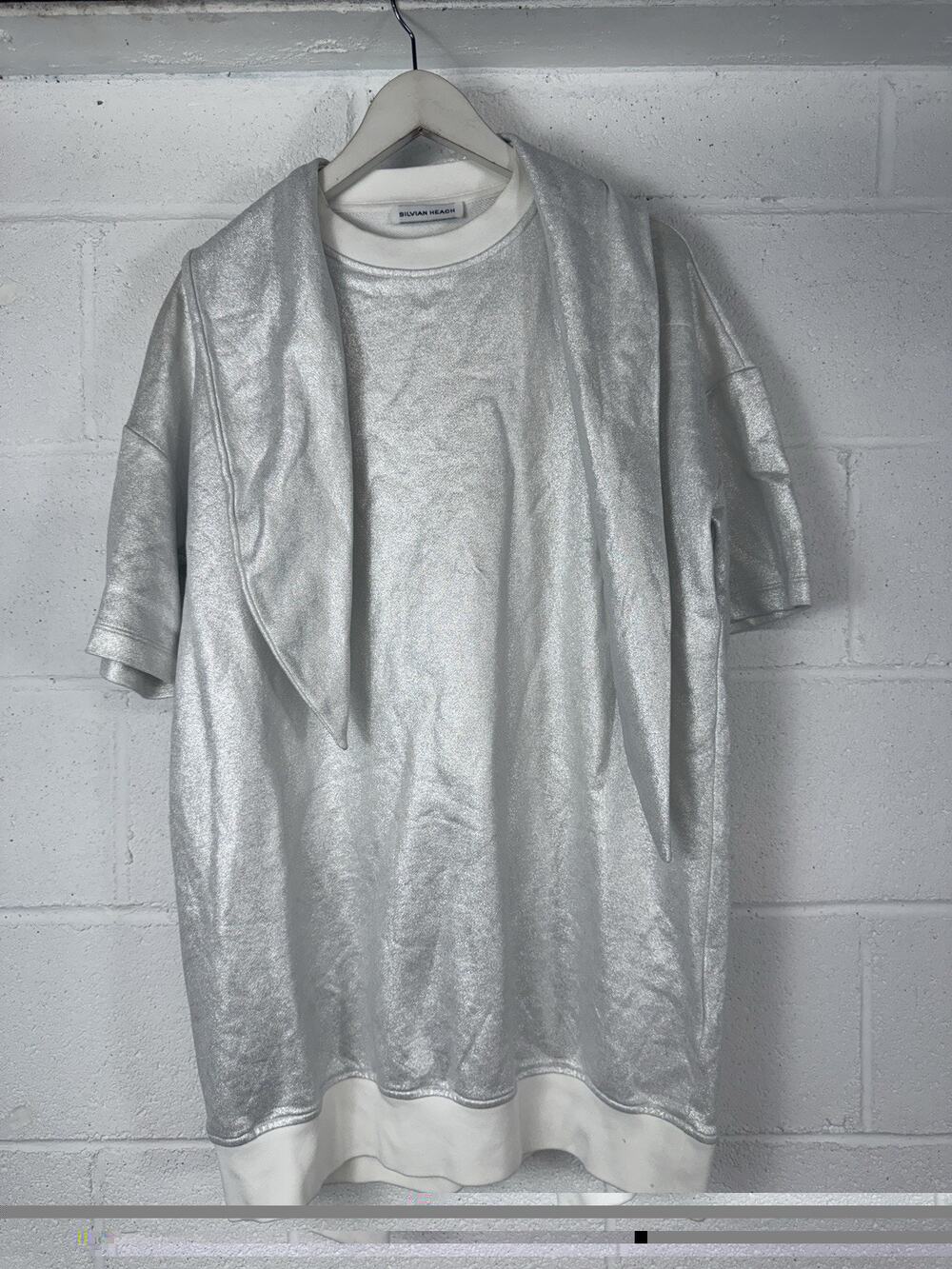 SILVIAN HEACH Sweater Women XS Oversized Sweatshirt Tunic Shawl Collar N162